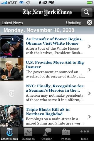The New York Times on iPhone